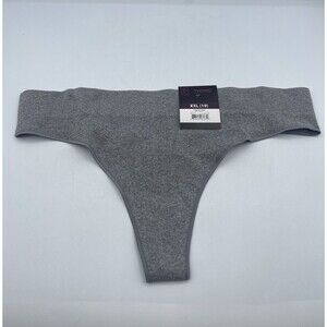 No Boundaries Women's 2XL Nylon Blend Seamless Thong, Gray Heather NWT